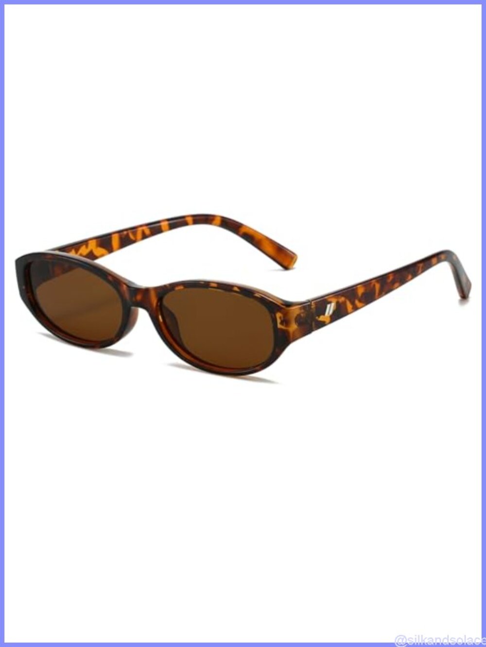 Retro Oval Cat Eye Sunglasses UV400 Protection Metal Half Frame